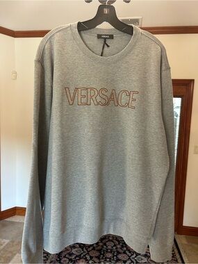 Men's Versace cotton logo, print sweatshirt size XXL made in Italy